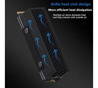 Katnetoly M.2 SSD Dissipatore di 2280 Dissipatore di per M.2 NVMe 2280 SSD 2 Tubi di Radiatore M.2 SSD Grigio