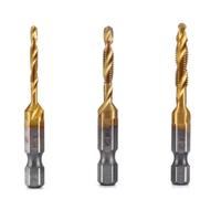 Katnetoly M3++M5 Codolo Esagonale Placcato In Titanio HSS Filettatura Punte da Trapano Vite Macchina Rubinetto Composto Smussatore Aperto