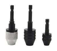 Katnetoly Mandrino per Trapano Chiave da 3 Pezzi Mandrino per Trapano Chiave con Gambo Esagonale da 1/4 di Pollice Adattatore per Trapano per Trapano un Percussione