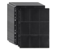 Katnetoly Maniche per Carte Nere 1800 Tasche, Pacco da 100, Fogli Protettivi A Doppio Lato con 9 Tasche, Fogli per Raccoglitore A 11 Anelli.