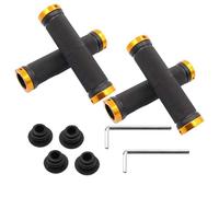 Katnetoly Manopole per Bicicletta in Gomma Antiscivolo Blocco per Mountain Bike Manubrio della Bicicletta Manopole Dorate