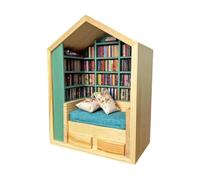Katnetoly Mini Libreria per Mini Libri, Mini Ornamento per Libreria, Decorazione per Libreria in Miniatura, Regali per Gli Amanti dei Libri