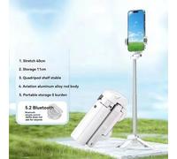 Katnetoly Mini Selfie Stick Portatile Universale da Pavimento con Supporto A Gambe per Fotocamera DSLR Mobile Artefatto per Viaggi All'Aperto Bianco