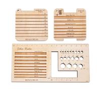 Katnetoly Misuratore e Righello per da Maglia In Legno A 3 Stili, Kit per Maglieria con Scheda di Controllo Della Filatura per Strumenti di Misurazione del Filato