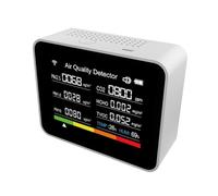 Katnetoly Monitor Wi-Fi Della Qualità 'Aria Tuya 13 In 1 CO2/TVOC/HCHO/PM2.5/PM1.0/PM10/Temperatura/Umidità/Ora/Data/Allarme/Timer-Bianco Facile Installazione
