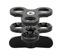 Katnetoly Morsetto A Sfera 3 Fori Luci Subacquee Braccio Sfera Staffa di Montaggio per Treppiede Torcia Action Camera,Nero