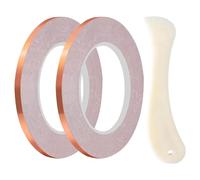 Katnetoly Nastro In di Rame con Retro da 6 mm per Vetrate Colorate (2 Rotoli) Durevole Facile da Installare Facile da Usare