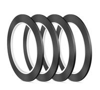 Katnetoly Nastro per Lavagna da 4 Pezzi, Nastro Gessato Nero, Nastro A Spillo da 3 mm di Larghezza, per Aule, Display per Conferenze (PET)