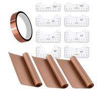 Katnetoly Nastro Termico con Fogli In PTFE per Righello per Magliette, 3 Fogli In PTFE per Pressa A Caldo, 8 Guide per Righelli per Magliette, 1 Nastro Resistente al Facile da Usare