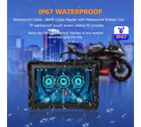 Katnetoly Navigatore GPS Bluetooth Portatile da 5 Pollici per Motociclette IP67 Impermeabile con Supporto per Carplay Wireless e Android Auto, Lettore MP5.