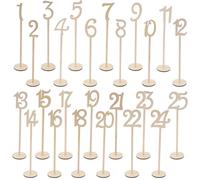 Katnetoly Numeri di tavolo nozze in legno 1-25 pezzi Birthday Evento Banchetto Decor Anniversario Decorazione Insiemi Set di colori Stand con Ricevimento di Base Catering
