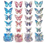 Katnetoly Olografici con Farfalle In Massa - 160 Pezzi con Cristalli Glitterati Trasparenti In D' 3D per Lavori Artigianali