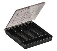 Katnetoly Organizzatore con Coperchio, Contenitore per e in Plastica, Vassoio per Utensili Coperto con Scomparti per Cassetto della Cucina B