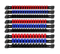 Katnetoly Organizzatore di Prese Strumenti di Azionamento - Supporto per Prese, Kit di Supporti da 9 Pezzi 1/4 Pollici X 48 Clip, 3/8 Pollici X 45 Clip, 1/2 Pollici X 36 Clip