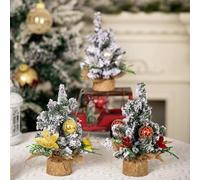 Katnetoly Pacco da 3 Alberelli di Natale Artificiali da Tavolo, Piccolo Albero di Natale in Pino, Decorazione Natalizia Mini Alberello