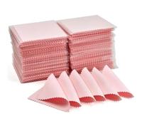 Katnetoly Panno per La Pulizia Dei Gioielli, Panno per Lucidatura Professionale Confezionato Singolarmente, Panno per Lucidatura In Rosa 100 Pezzi