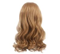 Katnetoly Parrucca In Fibra Capelli Lunghi e Ricci da Meghan Cos, Stile Europeo e Americano con Centrale, Colore Biondo, Lavorazione Pregiata e Facile da Usare.