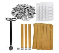 Katnetoly Pavimenti in Legno Wicks Wooden Candle Wicks, con Trimmer Natural Crackling Wooden Wicks per la Realizzazione di Candele Fai-da-Te