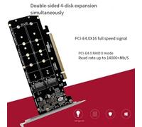 Katnetoly PCIeX16 A M.2 M-Key NVMEx4SSD 2U Server Array Adattatore di Espansione Splitter Scheda Portatile Multifunzionale Durevole Facile da Installare Facile da Usare