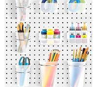 Katnetoly Peg Board Bins Peg Board Cups With Hooks & Loop 12Pack, Peg Board Organizer Accessori Peg Board Tools Organizer A