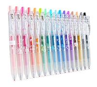 Katnetoly Penna a Inchiostro Gel Glitterata Set di 16 Penne Gel Retrattili in Colori Assortiti Penna per Diario Colorata con Punta Fine da 0,7 Mm Disegno da Colorare