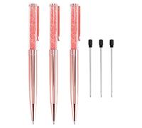 Katnetoly Penna a sfera in acqua con penna a sfera in rosa Penna a inchiostro nera con 3 ricariche extra (confezione in rosa 3 pezzi)