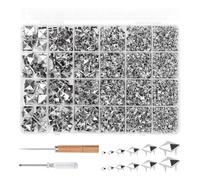 Katnetoly Per Abbigliamento, Giacche In Pelle, 1222 Pezzi, Borchie Piramidali Quadrate, Borchie A Punta, Borchie e Rivetti In Metallo Punk.