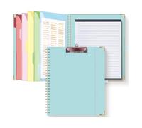 Katnetoly per Appunti, 5 Divisori con 10 Tasche, Portapenne Ed Etichette per Cartelle, Lavagna per Appunti un Spirale per Infermiera Blu