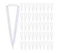 Katnetoly Per La Competizione Studentesca per La Festa, 100 Pezzi di Nastro da Collo con Clip A Scatto, Medaglia, Cordino per Premio, Supporto Piatto per Premio Bianco