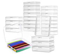 Katnetoly Per Pastelli A Sfusi, Confezioni da 24 Scatole Trasparenti In Plastica per Pastelli A con Coperchio, Contenitori Impilabili, Organizzatori per Aule, Materiale Artistico