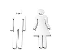 Katnetoly per Porta WC, Uomo, per WC, Ospite, per WC, Decorazione per Porta, Autoadesiva, Altezza 12 cm