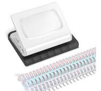 Katnetoly Pianificatore Binding Machine con Punzonatura da 10 Fori, Viene Fornito con 10 Anelli Multicolori, Supporta il Bianco A4 (30 Fori) e A5 (20 Fori)