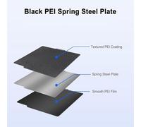 Katnetoly Piastra di Costruzione Bifacciale PEI Nera da 257x257 mm per Bambu-Lab A1/X1C/X1/X1E/P1P/P1S, Piastra PEI Liscia e PEI Testurizzata