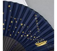 Katnetoly Piccolo Ventaglio Pieghevole per Ventagli di Seta di bambù nel Stile Vintage Giapponese per La Decorazione di Danza del Matrimonio di Festa Blu