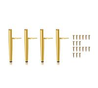 Katnetoly Piedini per Mobili A 4 Pezzi Altezza 19.5 cm Gambe del Tavolo In Metallo Dorato Carico 600 Kg