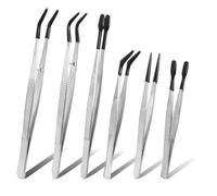 Katnetoly Pinzette di Precisione Rivestite In PVC per, Creazione di Gioielli, Elettronica - Set 6pcs
