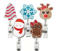 Katnetoly Porta Badge In Feltro con Bobina di Badge Natalizio, per Infermieri, Insegnanti, Dottori, Donne, Uomini, Regali di Ornamento da Ufficio