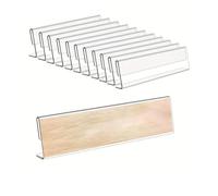 Katnetoly Porta Nome da Scrivania In Acrilico 12 Pezzi - Supporti per Segnali Doppia Faccia Trasparenti Piccoli 2x8, Porta Nome A In Acrilico