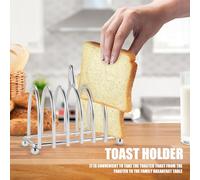 Katnetoly Porta Pane Tostato Porta Toast nel Acciaio per 6 con Piedini Un Sfera e Maniglia per Il Trasporto ad