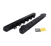 Katnetoly Porta Stecche da Biliardo in Legno Massiccio da Parete, Porta Stecche da Biliardo, 6 Clip, Accessori per Staffe da Biliardo, Nero