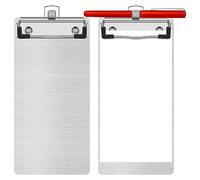 Katnetoly Portablocco nel Metallo e Alluminio con Portapenne Mini Portablocco nel Alluminio da 4,1 X 8,4 Pollici Portablocco A5 per Ufficio Scuola