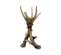 Katnetoly Portacandele in Resina Vintage con Animali, Statua di Cervo con Corna, Candeliere per Soggiorno, Camino, Decorazione per la Casa, Decorazione Natalizia.