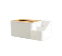 Katnetoly Portasciugamani In Plastica, Dispenser per Fazzoletti, Portaoggetti, Portatovaglioli da Tavolo, Organizer In Plastica di Bambù, per Scatole di Carta