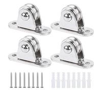 Katnetoly Puleggia Blocco In Acciaio Inossidabile Mini Duplex da 1 Pollice Set di Pulegge Rulli Silenziosi A Frizione Rotella Pesante Kit Pulegge Fisse - 1 Set