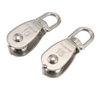 Katnetoly Puleggia Puleggia Singola In Acciaio Inossidabile 304 M15 Piccolo di Pulegge con Cuscinetto Girevole per Carichi Pesanti per Sartiame, Confezione da 2