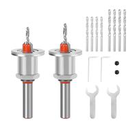 Katnetoly Punta da Trapano A Svasare per Legno, Kit da 8 mm con Punta Centrale, Chiavi Esagonali, per Forare Fori nel Legno e Nella Plastica, Resistente