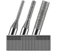 Katnetoly Punte da Trapano In Diamante 30 Pezzi 1/8" Attacco ? 1mm/2mm/3mm 10 Pezzi Ciascuno per Strumenti Rotativi per Vetro di Mare e Pietre da Spiaggia