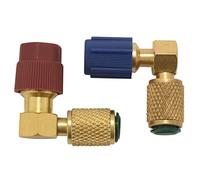 Katnetoly R12 un R134 un Adattatore di Conversione Retrofit per Porta di Raccordo CA Alta/Bassa, Valvola di Accoppiamento Rapido Raccordo un 90 Gradi A/C