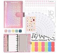 Katnetoly Raccoglitore per Pianificatore di Budget A6 con Buste con Cerniera Buste per Budget, Organizzatore di Denaro per Raccoglitore per Budget in Contanti A6 D