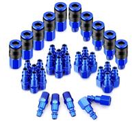Katnetoly Raccordi per Tubi 'Aria da 35 Pezzi Raccordi per Aria Compressa In Alluminio da 1/4 Pollici NPT e Kit di Tappi Raccordi per Utensili Pneumatici Raccordi per Carichi Pesanti